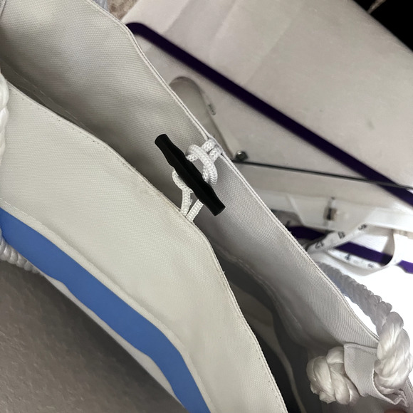 St. Augustine Florida Blue White Striped Beach Bag tote Large Canvas zipper - Picture 7 of 7